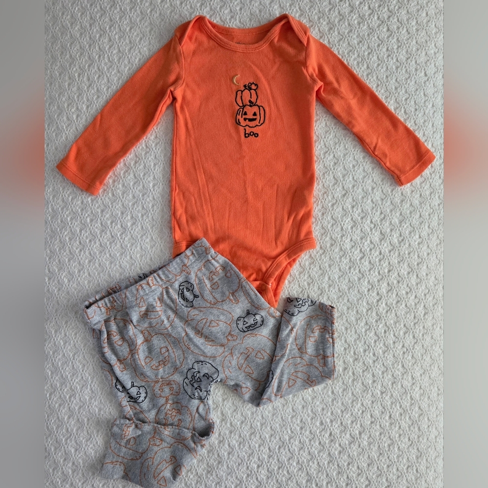Little Planet Baby Girl Halloween Boo Long Sleeve Onsie With Pant Set 12 Months